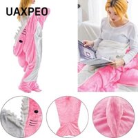 Chăn cá mập UAXPEO, Túi ngủ cá mập hồng chất lượng cao, Áo Hoodie hoạt hình mềm Flannel