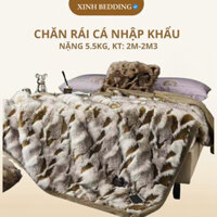 Chăn cao cấp mùa đông 5,5kg, Chăn Lông Rái Cá Nhập Khẩu Cap Cấp, không rụng lông, lông mềm mịn,không bết dính,