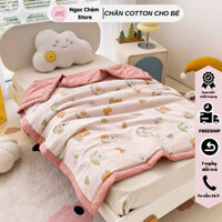 Chăn cho bé, chăn cotton Hàn Quốc mềm mại thoáng mát, KT 120cmx150cm.