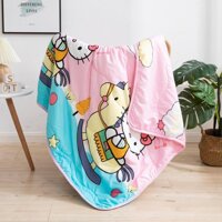 Chăn cho bé mùa hè thu, chăn Cotton trẻ em mỏng mát đắp hè thu - Kitty hồng