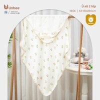 Chăn choàng ủ sơ sinh Unbee cho bé Quấn ủ có mũ  mỏng xuân hè quanh năm 80x80cm