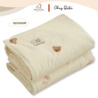 Chăn cotton lót lông cho bé Chezbebe 85x120cm, mền trẻ em vải lông tuyết cao cấp - Monnie Kids