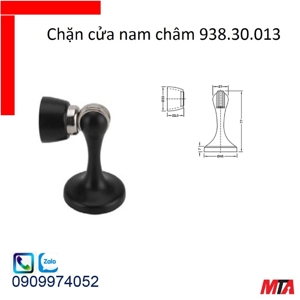 Chặn cửa nam châm đen mờ Hafele 938.30.013