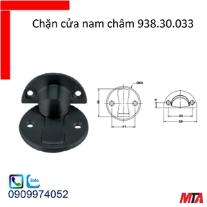 Chặn cửa nam châm đen mờ Hafele 938.30.033