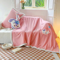 Chăn Cừu Lông Thỏ Cho Bé Tặng Kèm Gấu Bông Hoạ Tiết Disney Có Thể Lồng Ruột Siêu Mềm Mịn