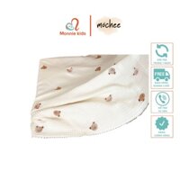 Chăn đắp cho bé Mochee tổ ong thêu gấu 90x120cm vải waffle cho bé sơ sinh - Monnie Kids