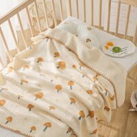 Chăn đắp khăn tắm cho bé Koadear vải muslin 4 lớp thêu viền