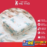 Chăn đắp thu đông gạc bông 6 lớp, khăn tắm, khăn quấn sơ sinh [80x80cm]