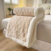 Chăn dày hai lớp taffeta mùa đông, chăn ngủ văn phòng, chăn len cừu dày, chăn sofa in sai