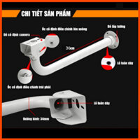 Chân đế cong (dài 40cm bằng nhôm) lắp tường, trần nhà hoặc treo trụ điện để lắp đặt Camera
