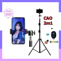 Chân đế đỡ livestream gậy 3 chân chụp hình cao 2 mét cho điện thoại và máy ảnh