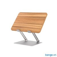 Chân đế giá đỡ Laptop UP mặt gỗ cho MacBook, Laptop, Tablet - Bạc