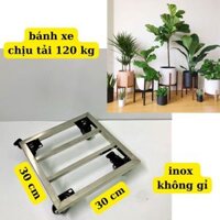 Chân đế kê chậu cây cảnh có bánh xe chịu tải 120 kg, , giá đỡ chậu cây inox chống gỉ