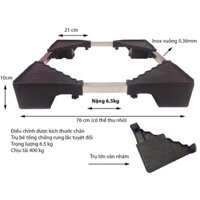 Chân đế máy giặt tủ lạnh inox lõi bê tông nặng 5kg chống rung lắc, kệ để máy giặt siêu tải trọng 300kg
