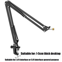 Chân đế micro, Giá đỡ Mic kéo treo Boom có kẹp hạng nặng, Bộ chuyển đổi 3 / 8 "đến 5 / 8", dành cho giọng nói, chơi game, ghi âm, phòng thu, văn phòng tại nhà