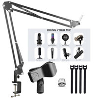 Chân đế micro nâng cấp, micro Boom. Kẹp micro với bộ chuyển đổi 3 / 8 inch đến 5 / 8 inch cho Blue Yeti, Blue Snowball, Blue Nano và nhiều loại Microphone khác