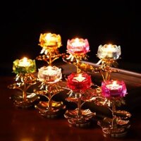 CHÂN ĐỂ NẾN ĐÈN CẦY, CHÂN SEN 1 NGỌN 15CM - 1 BỘ 7 MÀU ( ĐỒ THỜ CÚNG TRANG TRÍ PHONG THỦY VĂN PHÒNG PHẨM THANH PHONG )