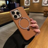 Chân Đế ống kính kim loại dùng cho điện thoại iPhone16Promax mẫu mới Apple 15 chiều cao cấp da nam châm