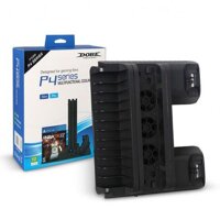 CHÂN ĐẾ QUẠT TẢN NHIỆT CHO MÁY SONY PS4 PRO $ SLIM KẾT HỢP KHAY ĐỰNG ĐĨA GAME VÀ SẠC CHO 2 TAY CẦM PS4