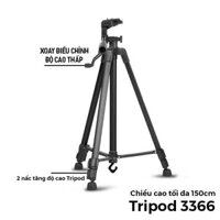 Chân đế Tripod 3366 cho điện thoại và máy ảnh quay phim cao cấp - Gía đỡ 3 chân