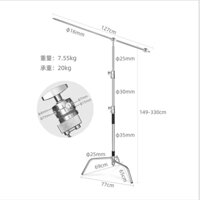 Chân đèn C stand cao 325cm và tay treo đèn inox (CK-1)