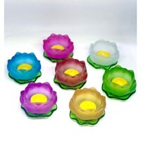 CHÂN ĐÈN CẦY HOA SEN NGŨ SẮC