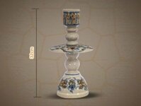 Chân Đèn Cầy (Nến) 3 khấc H32 Men Rạn Bát Tràng