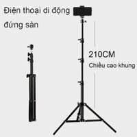 Chân Đèn Live Cao 2.1m Studio, Chân Đèn Flash Cho Livestream Chụp Ảnh, Quay Phim, Điện Thoại, Máy Chiếu