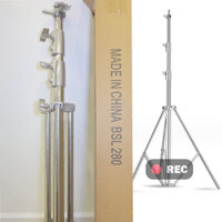 Chân đèn studio inox BSL cao 1m -2,8m chân đèn Inox cao cấp chịu tải 10 kg