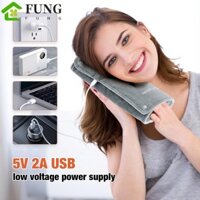 Chăn điện FUNG, Chăn sưởi ấm màu xám, Miếng đệm ấm hơn Sạc Usb Flannel mềm Tấm sưởi điện Ký túc xá