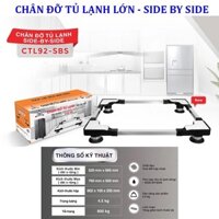 Chân đỡ tủ lạnh loại lớn Chánh Phát CTL92-SBS, chân kệ tủ lạnh side by side - Khung chân inox chắc chắn, cao 1