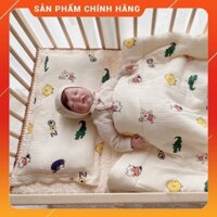 Chăn Đông Vải Xô Sợi Tre Kèm Gối Đầu Bông Gòn Nhập Hàn Chính Hãng Ôme cho bé Tổng kho