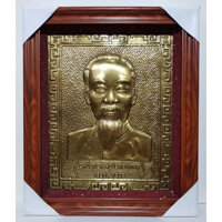 Chân dung ảnh bác Hồ tranh đồng vàng nguyên chất