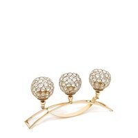 Chân đựng nến | Chân nến pha lê ngang 3 chén không rũ ZT-237 - vàng - FAN