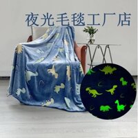 Chăn Flannel Dạ Quang Hai Mặt Hình Khủng Long Cho Trẻ Em