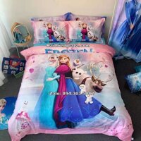 Chăn ga cho bé gái mầu hồng hình Elsa