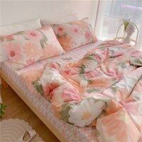 Chăn ga cotton 100 oraganic mềm, mịn, mát rượi - Drap phủ ko ôm