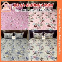 Chăn Ga Gối Cotton 100% Thắng Lợi - Bộ Drap 4 Món Cao Cấp 2 Tấc 3 Tấc Thoáng Mát Êm Ái Có Họa Tiết