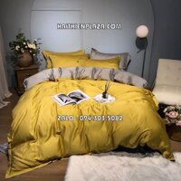 Chăn ga gối đệm đẹp mầu vàng lụa tencel