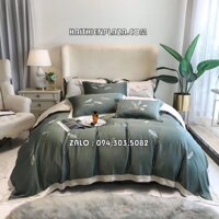 Chăn ga gối đệm đẹp mầu xanh lụa tencel