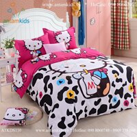 Chăn ga gối đệm hình Hello Kitty ATKDS110 họa tiết bò sữa cực đáng yêu Kích thước: Size khác - Gọi 0969 359 666 để nhận báo giá Hồng - Bò sữa Multicolor 100% Cotton lụa cao cấp, mát mịn