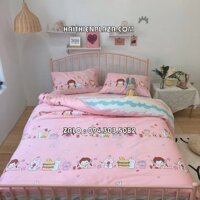 Chăn ga gối đệm trẻ em đẹp mầu hồng