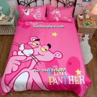 Chăn ga gối hình báo pink panther