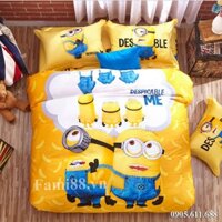 Chăn ga gối Minion chuối vàng