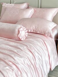 Chăn ga gối Tencel dệt kim – Pink Blush