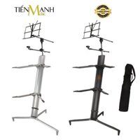 Chân Giá 2 Tầng Để Đàn Organ, Piano, Bàn DJ Bằng Nhôm KS86 Kèm Chân Mic, Giá Nhạc Keyboard KS-86 Loại Tốt Hai Tầng