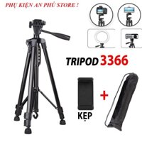Chân Giá Đỡ Điện Thoại, Gậy chụp hình 3 chân tripod 3366/3520 cao 1m5 có tay cầm, tặng đầu kẹp và túi đeo -  AnPhuStore