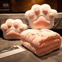 Chăn gối hình móng vuốt mèo đa năng gối nghỉ trưa gối ngủ trưa văn phòng chăn điều hòa hai trong một dày cho xe hơi