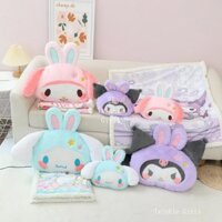 Chăn gối ôm hai trong một Kuromi Cinnamoroll chăn ôm Melody Chăn điều hòa dày dặn Gối đầu xe hơi gối cổ gối xe hơi chăn du lịch tiện dụng chăn che xe