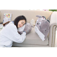 Chăn gối văn phòng 3in1 đa năng Totoro xám - TOTORO VUÔNG